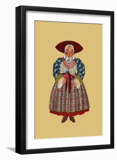 Alsacian Child from Mulhouse Holds a Flower-Elizabeth Whitney Moffat-Framed Art Print