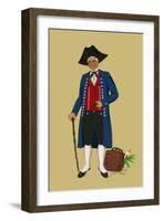 Alsacian Man from Saverne with Pipe, Tri-Cornered Hat and Wears Britches-Elizabeth Whitney Moffat-Framed Art Print