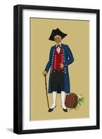 Alsacian Man from Saverne with Pipe, Tri-Cornered Hat and Wears Britches-Elizabeth Whitney Moffat-Framed Art Print