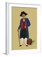 Alsacian Man from Saverne with Pipe, Tri-Cornered Hat and Wears Britches-Elizabeth Whitney Moffat-Framed Art Print