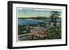 Alsea Bay Bridge in Waldport, Oregon - Waldport, OR-Lantern Press-Framed Art Print