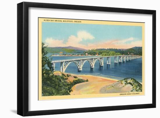 Alsea Bay Bridge, Waldport, Oregon-null-Framed Art Print