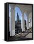 Alsterarkaden and City Hall, Hamburg, Germany, Europe-Hans Peter Merten-Framed Stretched Canvas