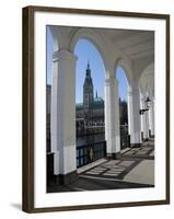 Alsterarkaden and City Hall, Hamburg, Germany, Europe-Hans Peter Merten-Framed Photographic Print