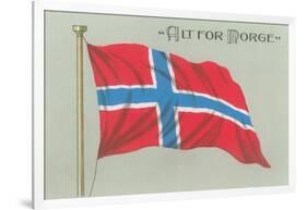 Alt for Norge, Norwegian Flag-null-Framed Art Print