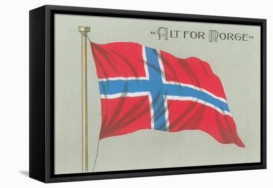 Alt for Norge, Norwegian Flag-null-Framed Stretched Canvas