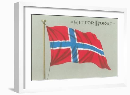 Alt for Norge, Norwegian Flag-null-Framed Art Print