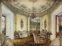 Interior view of the Salon of a Castle in Obertwaltersdorf-Alt Rudolf-Framed Stretched Canvas