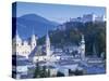 Alt Stadt and Hohensalzburg Fortress, Salzburg, Austria-Peter Adams-Stretched Canvas