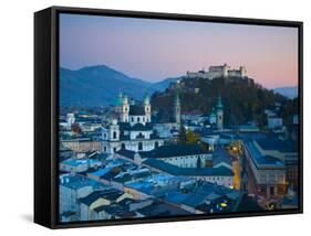 Alt Stadt and Hohensalzburg Fortress, Salzburg, Austria-Doug Pearson-Framed Stretched Canvas