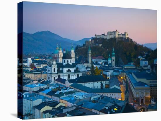 Alt Stadt and Hohensalzburg Fortress, Salzburg, Austria-Doug Pearson-Stretched Canvas