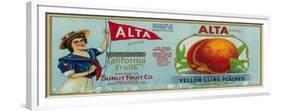 Alta Peach Label - San Francisco, CA-Lantern Press-Framed Premium Giclee Print