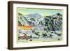 Alta, Utah, Aerial View of Collins Gulch, Giant Ski-Lift, and New Ski Lodge Bldg-Lantern Press-Framed Art Print