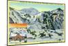 Alta, Utah, Aerial View of Collins Gulch, Giant Ski-Lift, and New Ski Lodge Bldg-Lantern Press-Mounted Art Print