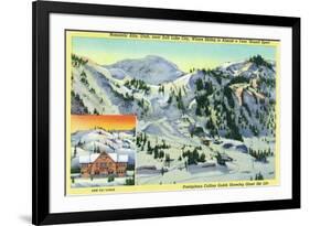 Alta, Utah, Aerial View of Collins Gulch, Giant Ski-Lift, and New Ski Lodge Bldg-Lantern Press-Framed Premium Giclee Print