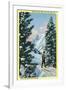 Alta, Utah, Downhill Skier About to Descend-Lantern Press-Framed Art Print