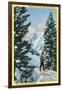 Alta, Utah, Downhill Skier About to Descend-Lantern Press-Framed Art Print