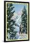 Alta, Utah, Downhill Skier About to Descend-Lantern Press-Framed Art Print