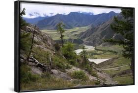 Altai Steppe Mountains At The Confluence Of Rivers Katun And Chuya, South Siberia, Russia-Konstantin Mikhailov-Framed Photographic Print