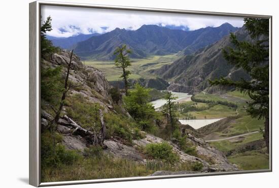 Altai Steppe Mountains At The Confluence Of Rivers Katun And Chuya, South Siberia, Russia-Konstantin Mikhailov-Framed Photographic Print