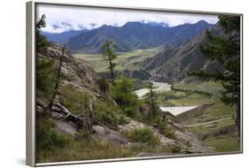 Altai Steppe Mountains At The Confluence Of Rivers Katun And Chuya, South Siberia, Russia-Konstantin Mikhailov-Framed Photographic Print