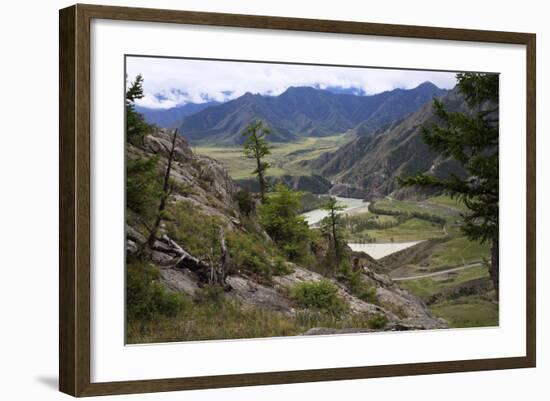 Altai Steppe Mountains At The Confluence Of Rivers Katun And Chuya, South Siberia, Russia-Konstantin Mikhailov-Framed Photographic Print