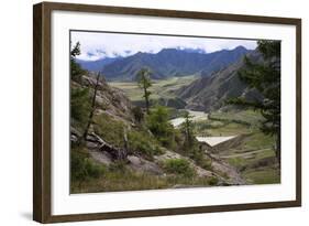 Altai Steppe Mountains At The Confluence Of Rivers Katun And Chuya, South Siberia, Russia-Konstantin Mikhailov-Framed Photographic Print