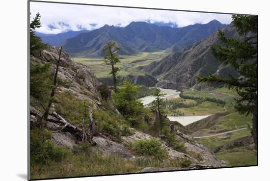 Altai Steppe Mountains At The Confluence Of Rivers Katun And Chuya, South Siberia, Russia-Konstantin Mikhailov-Mounted Photographic Print