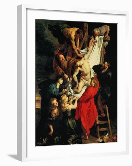 Altar: Descent from the Cross, Central Panel-Peter Paul Rubens-Framed Giclee Print