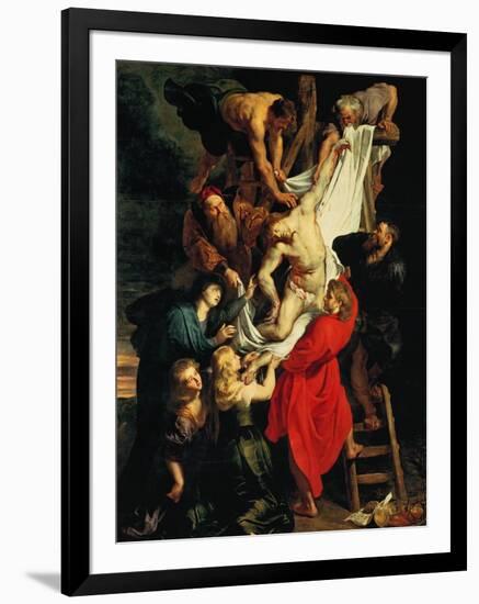 Altar: Descent from the Cross, Central Panel-Peter Paul Rubens-Framed Giclee Print