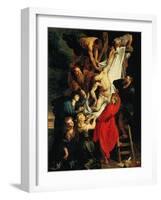 Altar: Descent from the Cross, Central Panel-Peter Paul Rubens-Framed Giclee Print