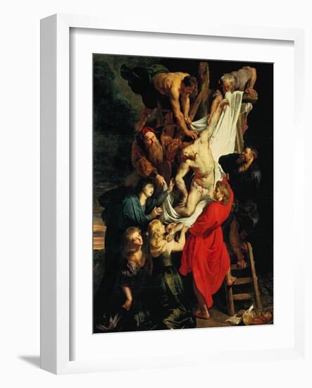 Altar: Descent from the Cross, Central Panel-Peter Paul Rubens-Framed Giclee Print