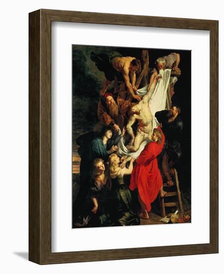 Altar: Descent from the Cross, Central Panel-Peter Paul Rubens-Framed Giclee Print