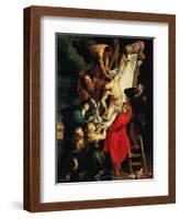 Altar: Descent from the Cross, Central Panel-Peter Paul Rubens-Framed Giclee Print