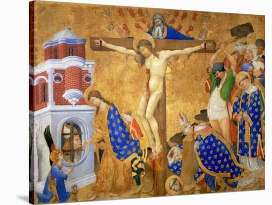 Altar of Saint Denis:Communion and Martyrdom of Saint Denis-Henri Bellechose-Stretched Canvas