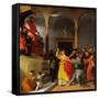 Altar of St. Lucia. Saint Lucia before the Judge-Lorenzo Lotto-Framed Stretched Canvas