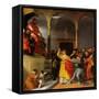 Altar of St. Lucia. Saint Lucia before the Judge-Lorenzo Lotto-Framed Stretched Canvas