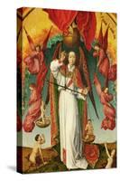 Altar of The Last Judgement, detail. The Archangel Michael weighing souls, 1434-Rogier van der Weyden-Stretched Canvas