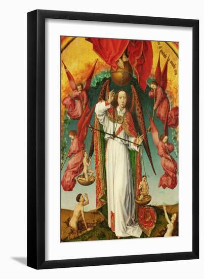 Altar of The Last Judgement, detail. The Archangel Michael weighing souls, 1434-Rogier van der Weyden-Framed Giclee Print