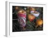 Altar Offering Decorated with Flowers, Fruit and a Candle for Day of the Dead, Oaxaca, Mexico-Judith Haden-Framed Premium Photographic Print