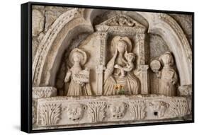 Altar on Old Stone Wall in Kotor-dbvirago-Framed Stretched Canvas