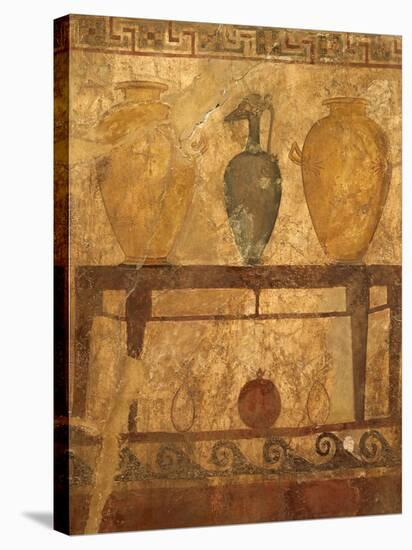 Altar with Offering Vases, Funerary Painting of Paestum, Campania, Italy, Detail BC-null-Stretched Canvas