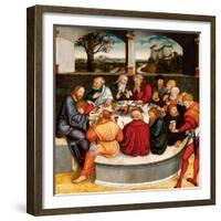 Altarpiece, central panel: the Last Supper with Luther amongst the Apostles. 1546 - 47-Lucas Cranach the Younger-Framed Giclee Print