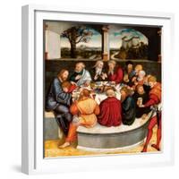 Altarpiece, central panel: the Last Supper with Luther amongst the Apostles. 1546 - 47-Lucas Cranach the Younger-Framed Giclee Print