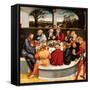 Altarpiece, central panel: the Last Supper with Luther amongst the Apostles. 1546 - 47-Lucas Cranach the Younger-Framed Stretched Canvas