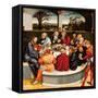 Altarpiece, central panel: the Last Supper with Luther amongst the Apostles. 1546 - 47-Lucas Cranach the Younger-Framed Stretched Canvas