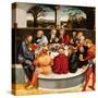 Altarpiece, central panel: the Last Supper with Luther amongst the Apostles. 1546 - 47-Lucas Cranach the Younger-Stretched Canvas