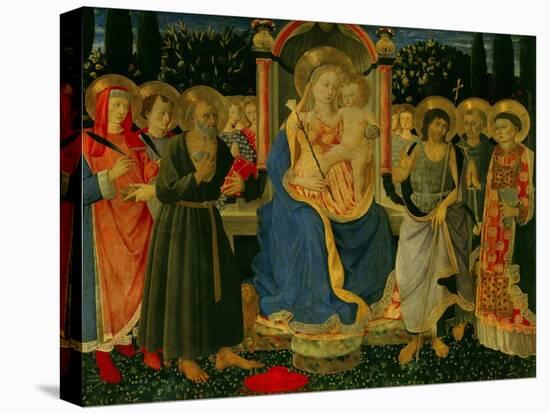 Altarpiece of Saint Jerome: Madonna and Child Enthroned with Saints-Zanobi Di Benedetto Strozzi-Stretched Canvas