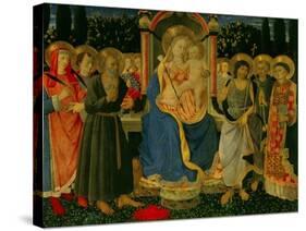 Altarpiece of Saint Jerome: Madonna and Child Enthroned with Saints-Zanobi Di Benedetto Strozzi-Stretched Canvas