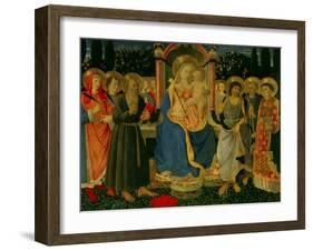 Altarpiece of Saint Jerome: Madonna and Child Enthroned with Saints-Zanobi Di Benedetto Strozzi-Framed Art Print